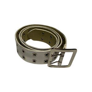 White Perforated Belt – 43” (Fits 27–34, Universal)